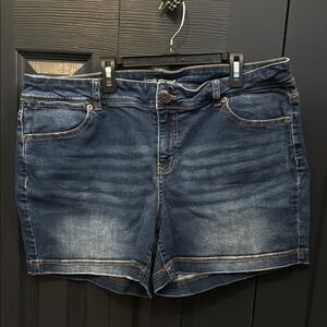 Maurices Blue Jean Shorts with Distressed Details